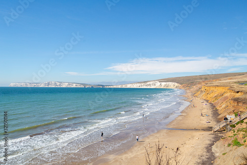 Aerial view of Compton Bay, Isle of Wight
