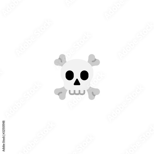 Skull and Crossbones vector flat icon. Isolated skull and bones emoji illustration 