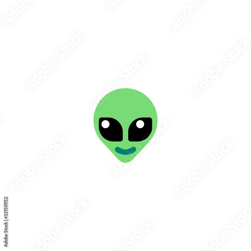 Alien vector flat icon. Isolated alien face, head emoji illustration 