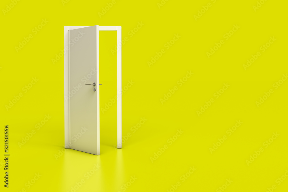 Naklejka premium 3D Rendering of Wooden Door