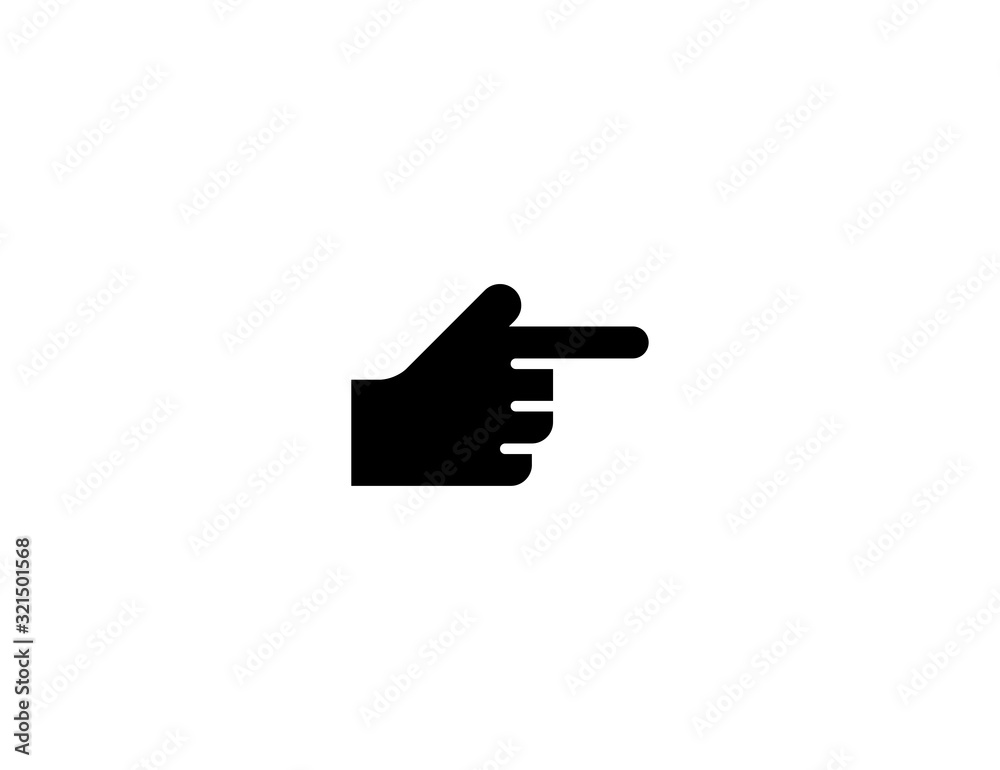 Backhand index pointing right vector flat icon. Isolated index finger emoji illustration Backhand index pointing right vector flat icon. Isolated index finger emoji illustration