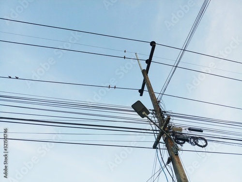 old electric pole and wires