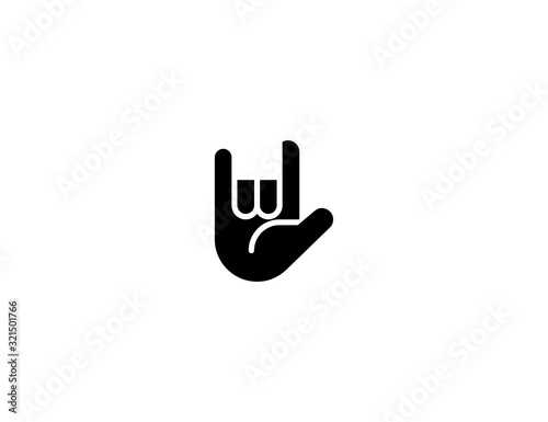 Love You Gesture vector flat icon. Isolated love you hand sign, rock and roll hand emoji illustration