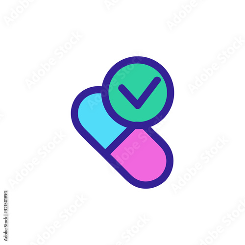 Time to take the medicine icon vector. Thin line sign. Isolated contour symbol illustration