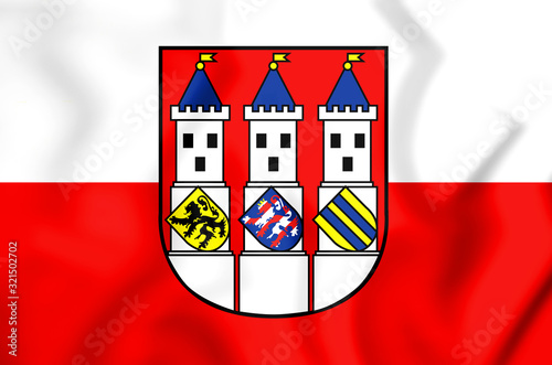 3D Flag of Bad Langensalza (Thuringia), Germany. 3D Illustration. photo