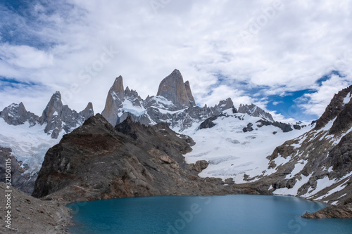 Los Tres Laggon at the foot of the Fitz Roy Peak, Fitz Roy Trek, El Chalten, Patagonia, Argentina