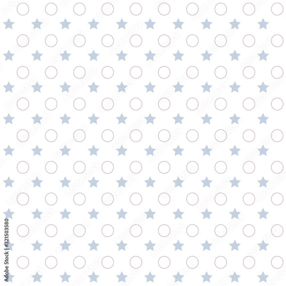 Simple ornament vector patterns. Use for ceramic tiles, wallpaper, linoleum, textiles, wrapping paper, web page, kids, postcard. Background or wallpaper with dots and stars