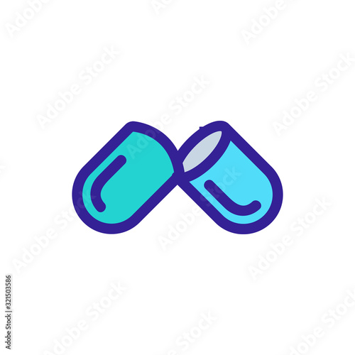 capsule tablet icon vector. Thin line sign. Isolated contour symbol illustration