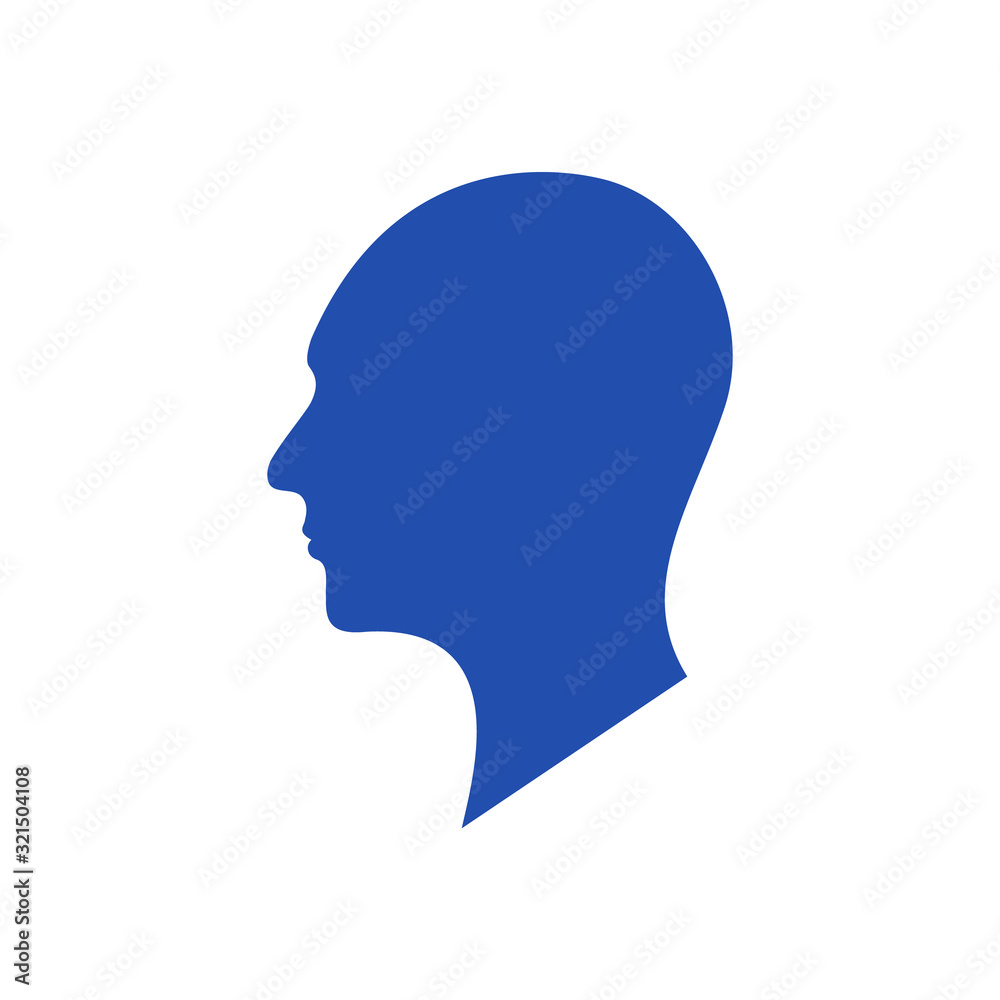 Side view silhouette of a bald man's head Side view silhouette of a bald man's head