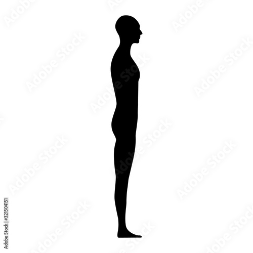 Side view human body silhouette of an adult male
