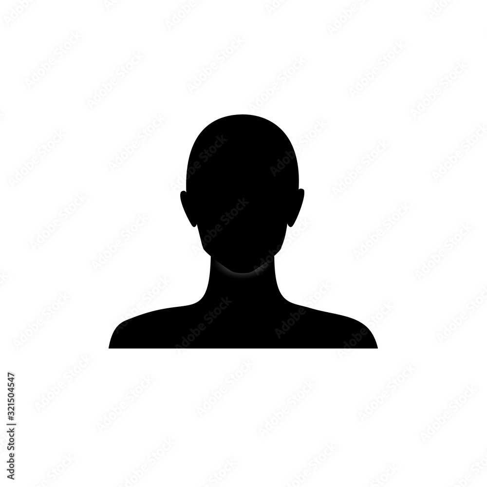 Vetor de Anonymous female face avatar. Incognito woman head silhouette. do  Stock | Adobe Stock