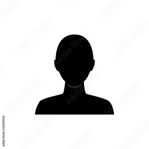 Anonymous gender neutral face avatar. Incognito head silhouette. photo
