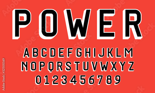 Set of alphabets font letters and numbers modern with 3D concept vector illustration