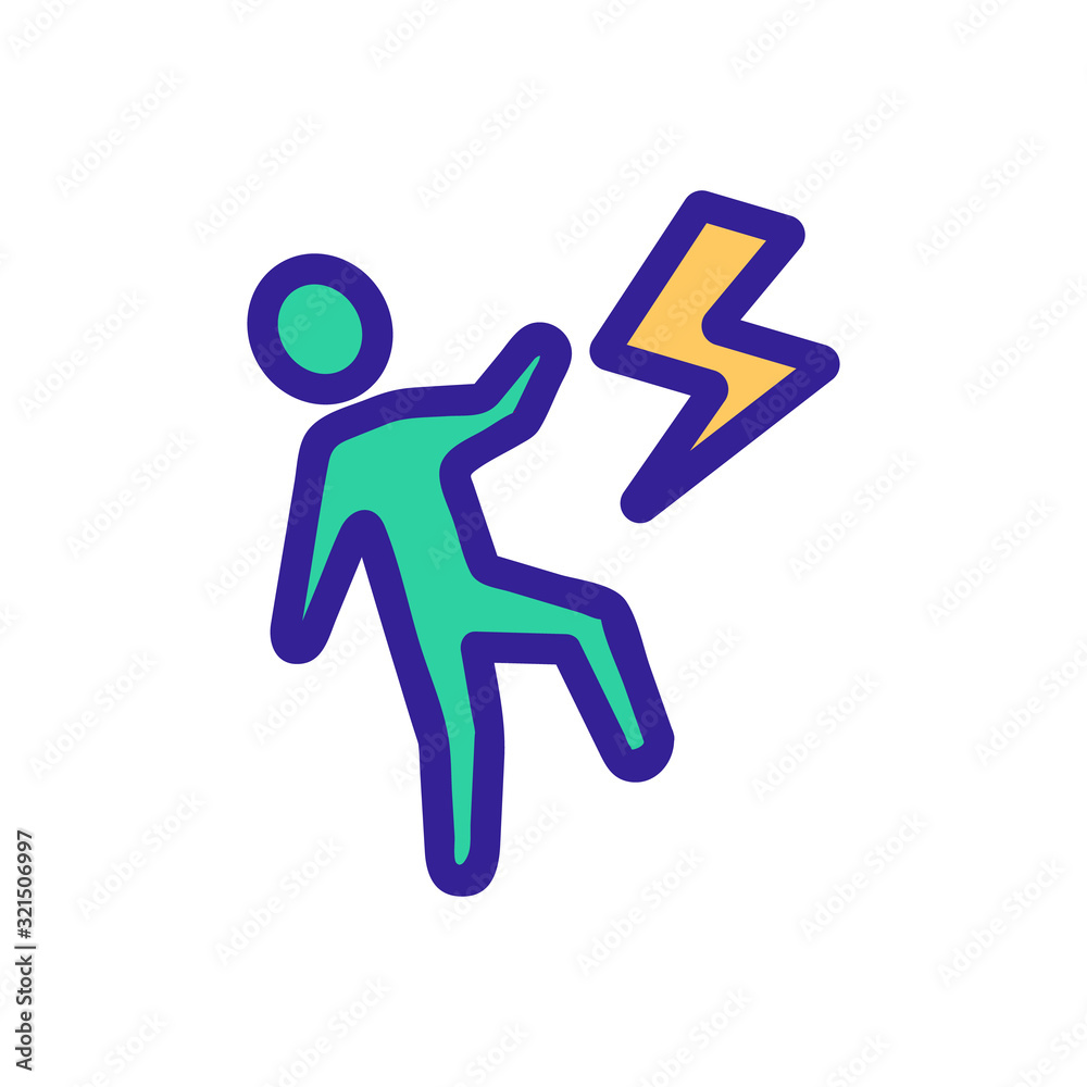 electrocution icon vector. Thin line sign. Isolated contour symbol illustration electrocution icon vector. Thin line sign. Isolated contour symbol illustration