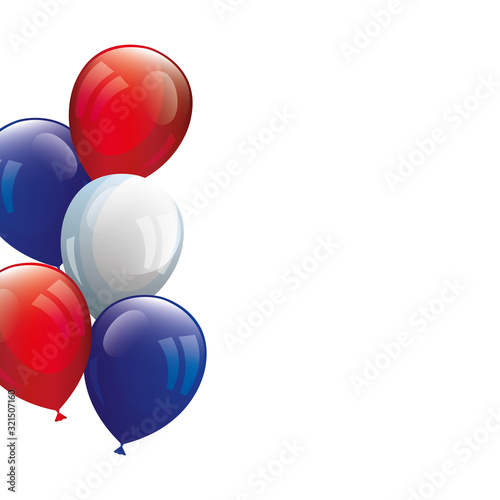balloons helium white with red and blue