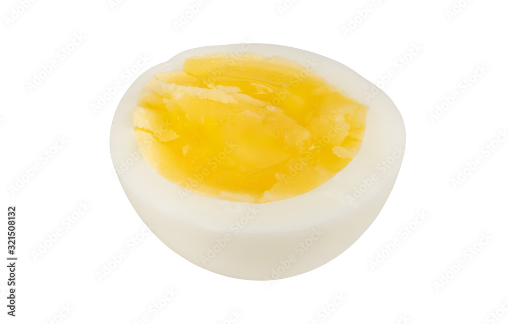 half of chicken egg isolated on white half of chicken egg isolated on white