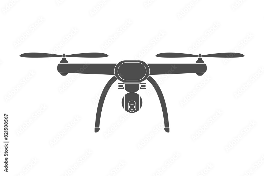 Drone icon. Quadcopter. Unmanned aerial vehicle. Vector illustration.