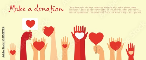 Vector illustration of donation and volunteers work concept illustration set, perfect for banner, mobile app, landing page in the flat style