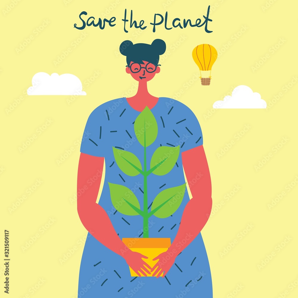 Vector illustration ECO background of Concept of green eco energy and quote Save the planet. Vector illustration ECO background of Concept of green eco energy and quote Save the planet.
