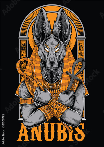 Anubis Illustration mascot Tshirt Design