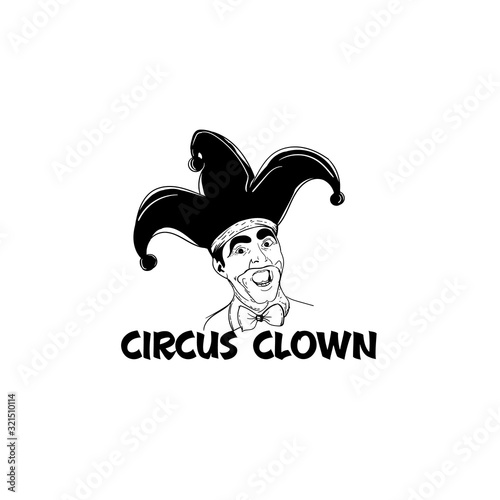 circus clown hat entertainment joker isolated vector illustration