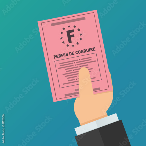 Présenter son permis de conduire (flas design) photo