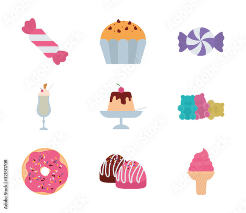 Isolated sweet food icon set vector design