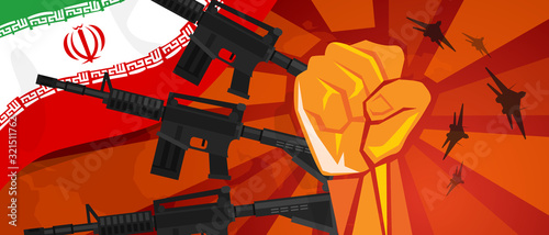 Hongkong flag and hand fist fight warfare country army. National flag gun military. Spirit of patriotism freedom