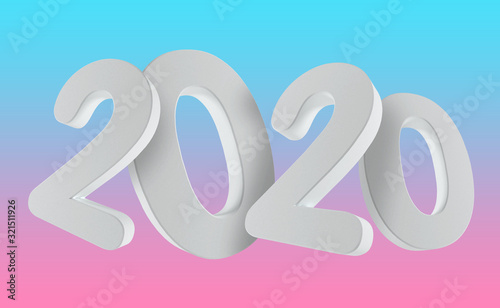 3d render 2020 numbers