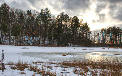 Frozen Bay in Adams State Park New Hampshire