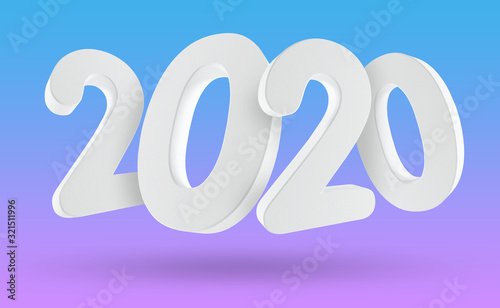 3d 2020 new year. 3d render
