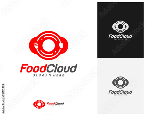 Food Cloud logo design vector. Food logo template. Restaurant, food court, cafe logo concept. Icon symbol. Illustration