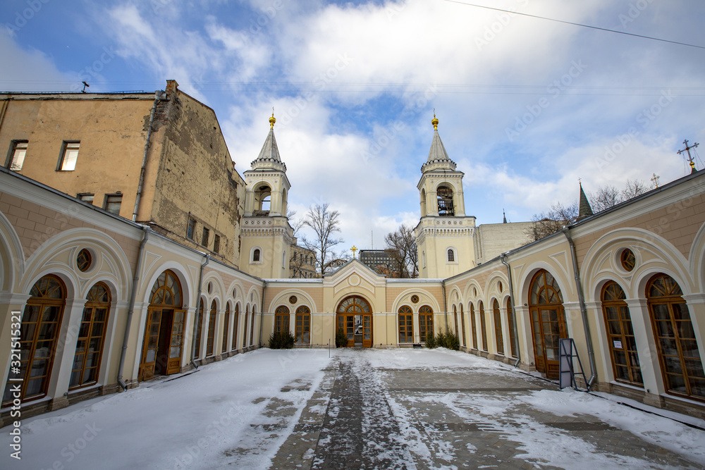 Exterior of the Church of the St. John the Baptist Convent. Founded in the 15th century. Moscow, Russia