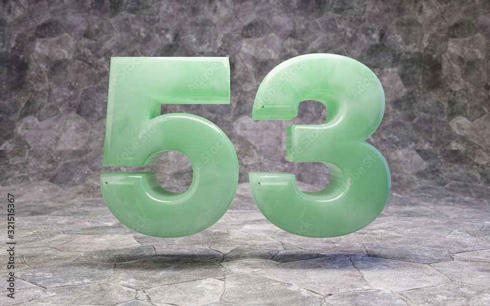 Jade number 53 on rocky backgrond