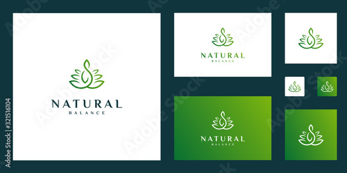 natural and elegant abstract flowers inspiring beauty, yoga and spa design logos.
