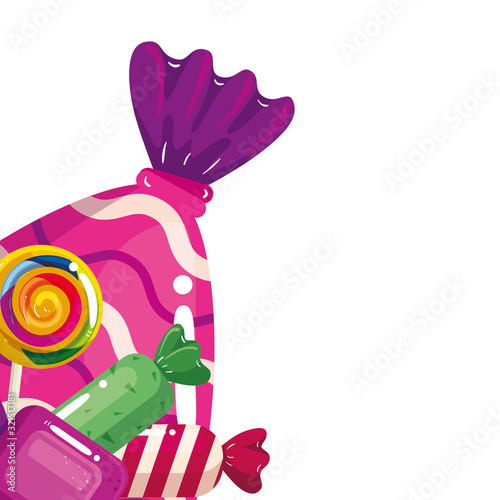 set of candies isolated icon vector illustration design