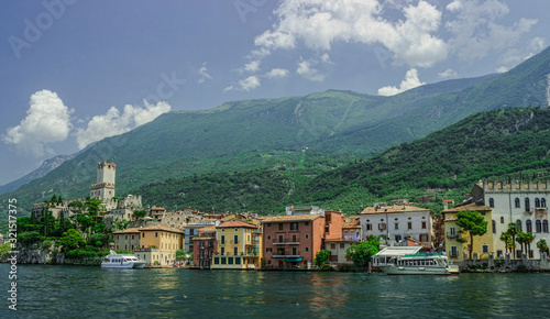Promenade of Malcesine and the tower of the fortress.
