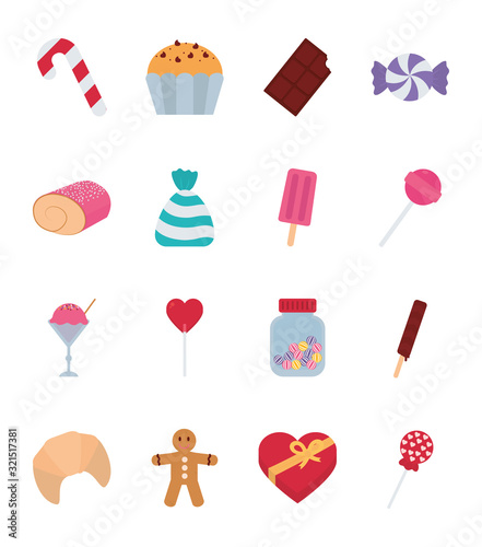 Isolated sweet food icon set vector design