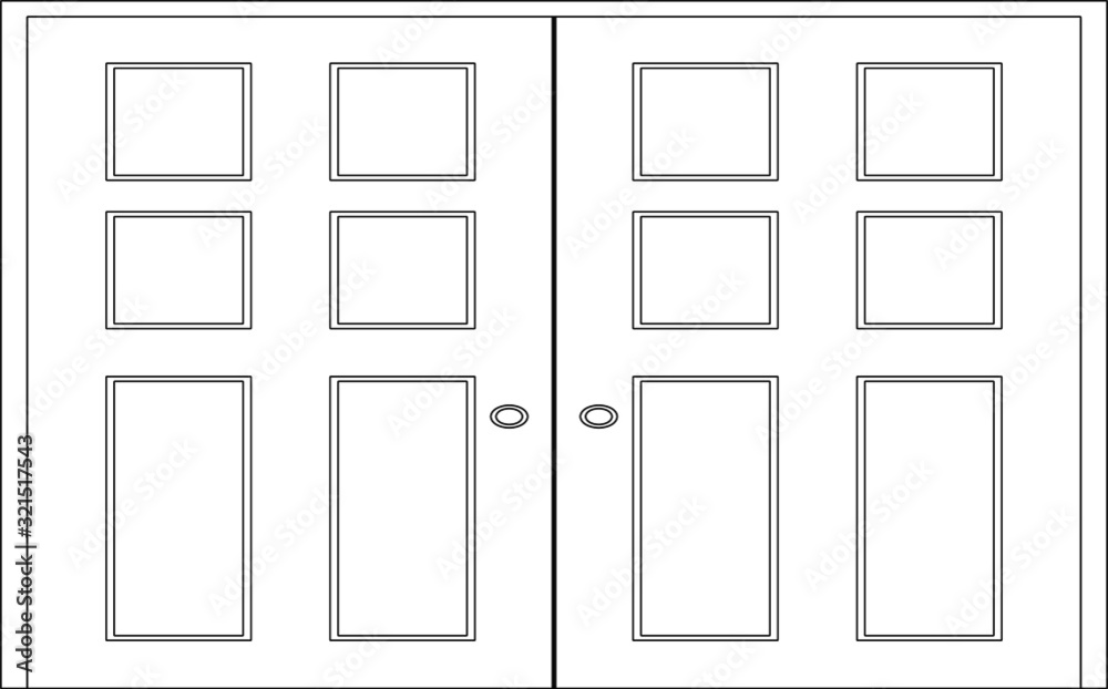 2D CAD drawing wide double swing solid door with cylindrical ironmongery at 900mm height. 2D CAD drawing wide double swing solid door with cylindrical ironmongery at 900mm height.