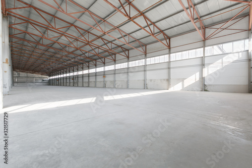 Interior of empty warehouse or garage