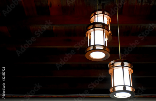 Hanging Lamps below the ceiling.
