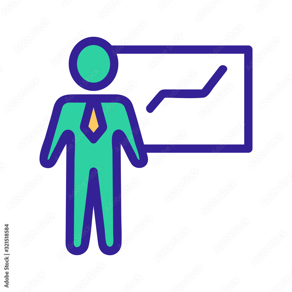 Manager presentation icon vector. Thin line sign. Isolated contour symbol illustration Manager presentation icon vector. Thin line sign. Isolated contour symbol illustration