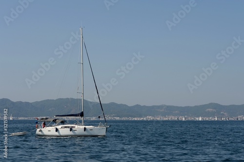 Yacht off the coast of the Turkish city of Marmaris