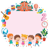 Colorful Background With Funny Children