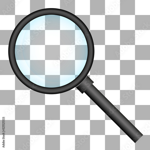 magnifying glass vector illustration isolated on transparent background photo