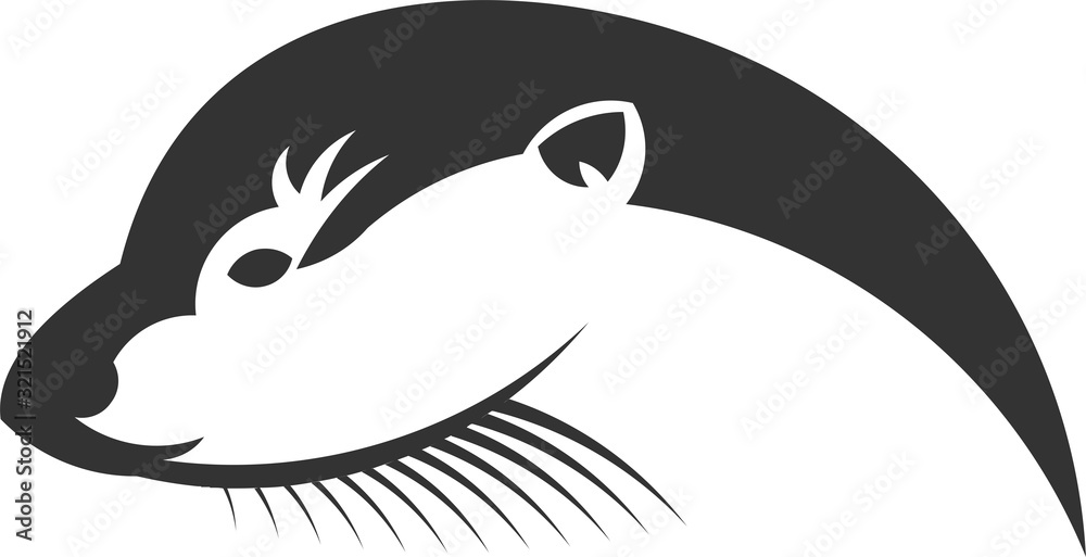 otter head character modern simple design