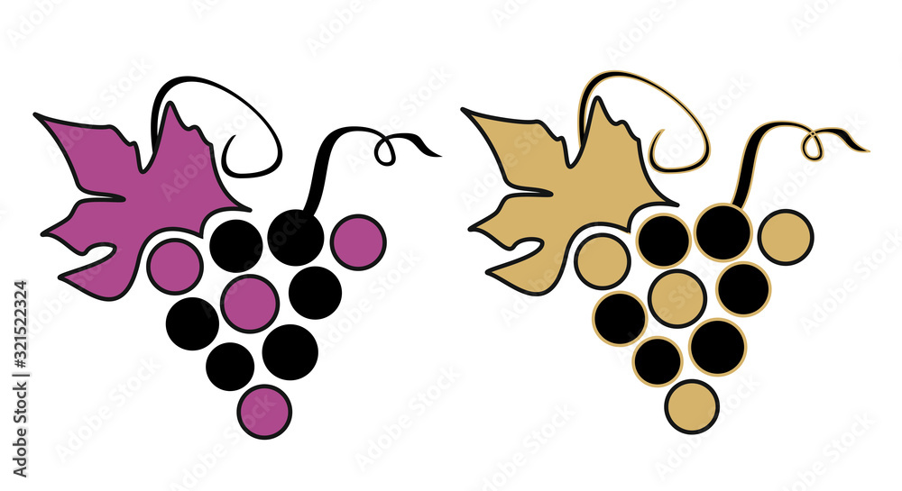 Fototapeta premium WINE RED GRAPES VINTAGE VINEYARDS SYMBOL