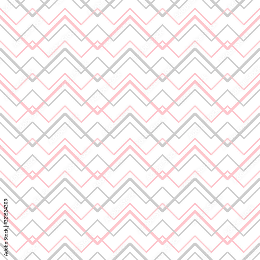 Naklejka premium Chevron Pastel Colors Striped Background. Vector Abstract Zigzag Seamless Pattern.