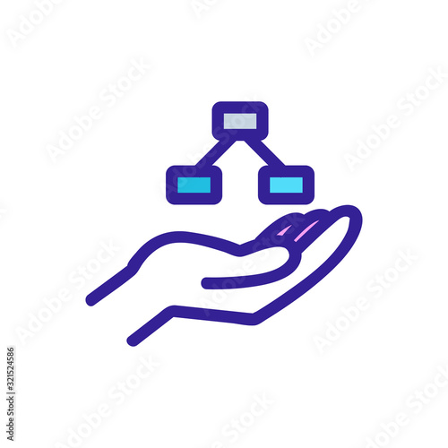Hand hierarchy icon vector. Thin line sign. Isolated contour symbol illustration