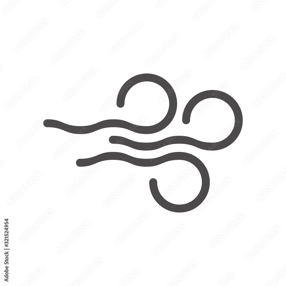 Wind icon in flat style.Vector illustration.	
